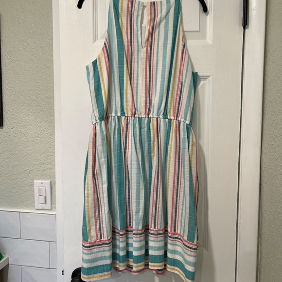 AQUA - Multi-Color Stripe Halter Top Dress - Picture 4 of 6
